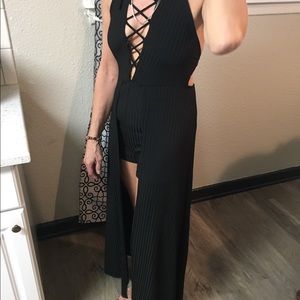 Fashion Nova halter chiffon with shorts.